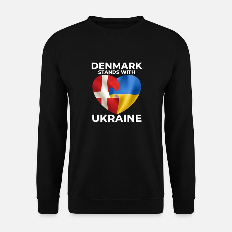 Denmark supports Ukraine - Unisex Sweatshirt - black