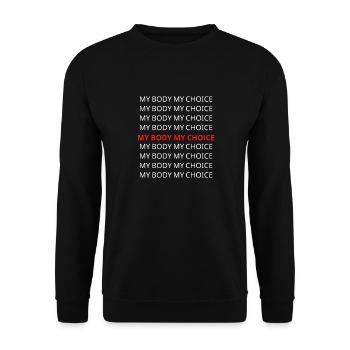 Mind Your Own Uterus - Unisex Sweatshirt - black - Front - Alina (178cm) & Michal (187cm)