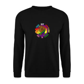 LGBTQ Gay Lesbienne Gay Pride Ally Be You Love - Sweat-shirt Unisexe - noir - Devant - Alina (178cm) & Michal (187cm)