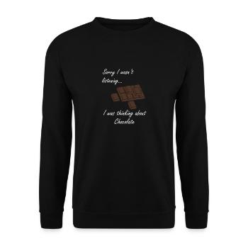 Thinking About Chocolate Eating Dark Chocolate - Unisex Sweatshirt - black - Front - Alina (178cm) & Michal (187cm)