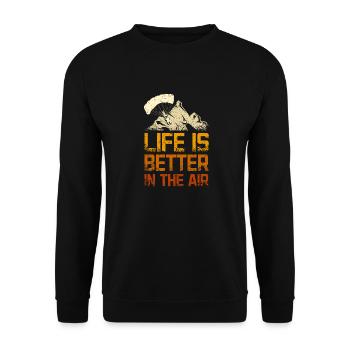 Life is better in the air Paragliding - Unisex Sweatshirt - black - Front - Alina (178cm) & Michal (187cm)