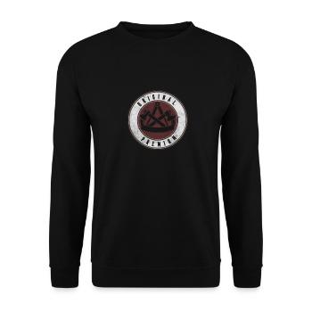 Zimmermann Symbol Zunft Wappen Motiv für Zimmerer - Unisex Pullover - Schwarz - Vorne - Alina (178cm) & Michal (187cm)