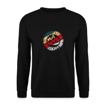 Zimmermann Symbol Zunft Wappen Motiv für Zimmerer - Unisex Pullover - Schwarz - Vorne - Alina (178cm) & Michal (187cm)