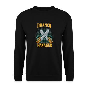 Branch Manager Woodworker Arborist - Unisex Sweatshirt - black - Front - Alina (178cm) & Michal (187cm)
