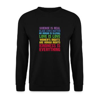 Égalité pour tous Citation - Sweat-shirt Unisexe - noir - Devant - Alina (178cm) & Michal (187cm)