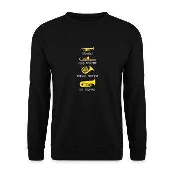Different types of trumpet wind instrument - Unisex Sweatshirt - black - Front - Alina (178cm) & Michal (187cm)