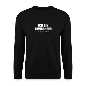 Ich Bin Erwachsen Es Ist Offiziell Volljährig 18 - Unisex Pullover - Schwarz - Vorne - Alina (178cm) & Michal (187cm)