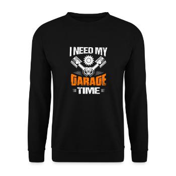 I Need My Garage Time Mechanic Tool Workshop - Unisex Sweatshirt - black - Front - Alina (178cm) & Michal (187cm)