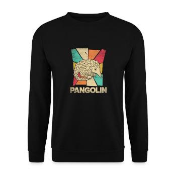 Scaly Anteater Pangolins Cute Pangolin Silhouette - Unisex Pullover - Schwarz - Vorne - Alina (178cm) & Michal (187cm)