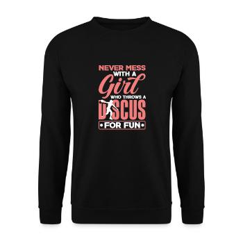 Discus Throwing Discus Thrower Track and Field - Unisex Pullover - Schwarz - Vorne - Alina (178cm) & Michal (187cm)