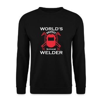 World s okayest welder 01 - Unisex Sweatshirt - black - Front - Alina (178cm) & Michal (187cm)