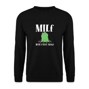 Homme J’aime Grenouilles Grenouille Amour Drôle - Sweat-shirt Unisexe - noir - Devant - Alina (178cm) & Michal (187cm)