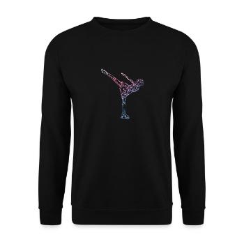 Patinage sur glace Patineuse artistique Silhouette Filles - Sweat-shirt Unisexe - noir - Devant - Alina (178cm) & Michal (187cm)