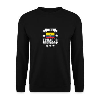 Ecuador Flagge - Unisex Pullover - Schwarz - Vorne - Alina (178cm) & Michal (187cm)