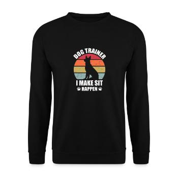 Dresseur de chiens I Make Sit Happen Dog Paw Up educationing - Sweat-shirt Unisexe - noir - Devant - Alina (178cm) & Michal (187cm)