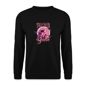 Trucker Babe Trucker Truck Driver - Unisex Pullover - Schwarz - Vorne - Alina (178cm) & Michal (187cm)