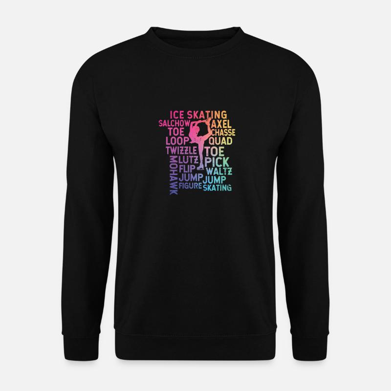Eislaufen Thema Regenbogen Typografie Lustige - Unisex Pullover - Schwarz