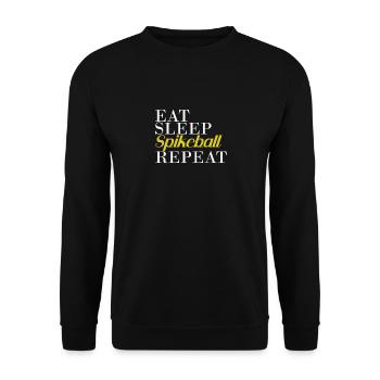 Eat Sleep Spikeball Repeat Roundball - Unisex Pullover - Schwarz - Vorne - Alina (178cm) & Michal (187cm)