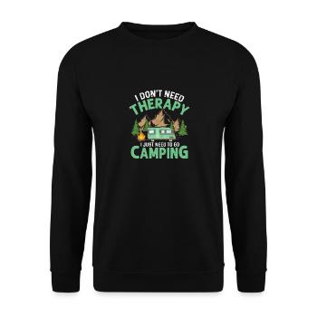 I Don't Need Therapy I Just Need To Go Camping Cam - Unisex Sweatshirt - black - Front - Alina (178cm) & Michal (187cm)