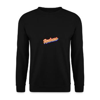 Andrew Retro Text Funny Novelty Mens Custom Name S - Unisex Pullover - Schwarz - Vorne - Alina (178cm) & Michal (187cm)