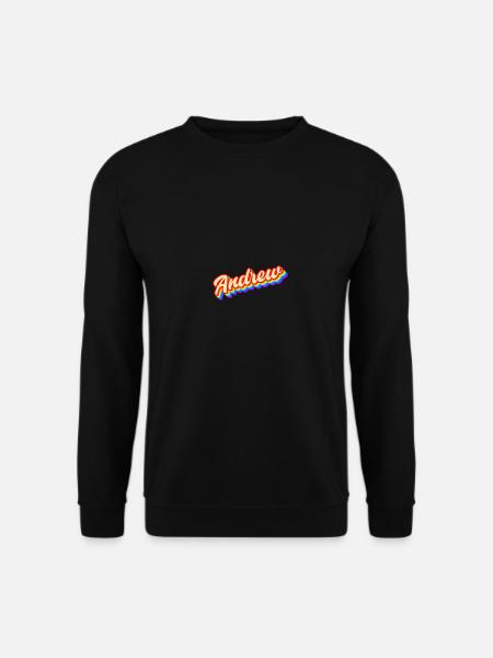 Andrew Retro Text Drôle Nouveauté Hommes Nom Personnalisé S - Sweat-shirt Unisexe - noir