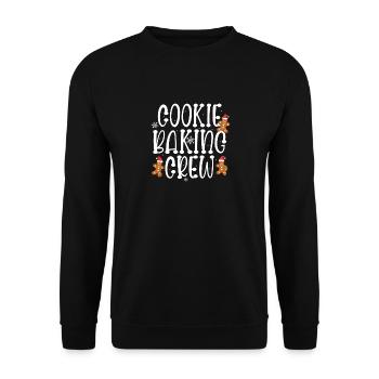 Cookie Baking Crew Pajama Christmas Gingerbread - Unisex Pullover - Schwarz - Vorne - Alina (178cm) & Michal (187cm)