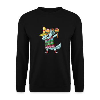 Cinco de Mayo Dabbing Axolotl Mexican Sombrero Dab - Unisex Sweatshirt - black - Front - Alina (178cm) & Michal (187cm)
