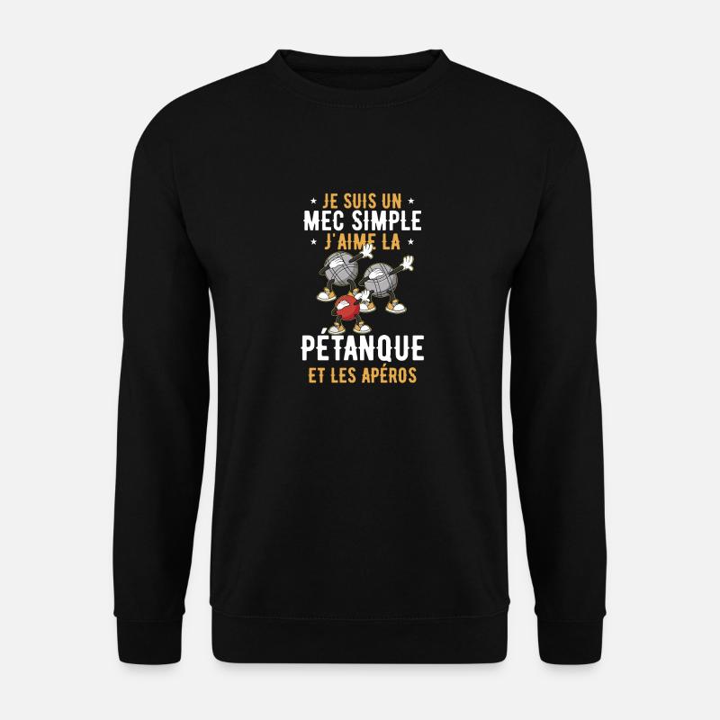 Simple Type Pétanque Apéro Cadeau - Sweat-shirt Unisexe - noir
