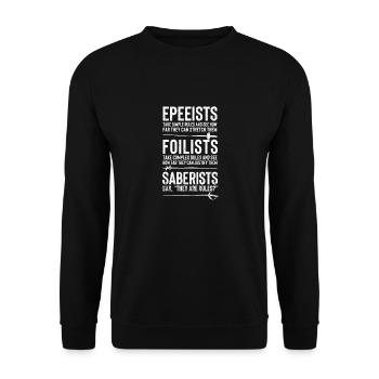 Degenfechter Florettfechter Säbelfechter Fechten - Unisex Pullover - Schwarz - Vorne - Alina (178cm) & Michal (187cm)