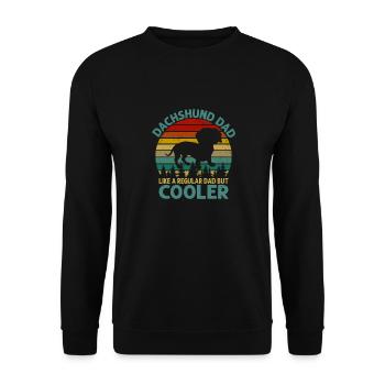 DACHSHUND DAD TECKEL DACHSHUND LOVE - Unisex Sweatshirt - black - Front - Alina (178cm) & Michal (187cm)