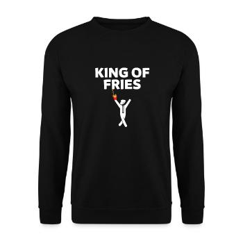 Roi des frites Français - Sweat-shirt Unisexe - noir - Devant - Alina (178cm) & Michal (187cm)