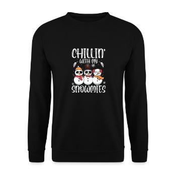 Chillin With My Snowmies Xmas Light Christmas - Unisex Sweatshirt - black - Front - Alina (178cm) & Michal (187cm)