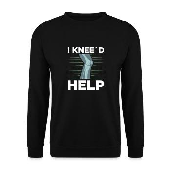 I Knee'd Help Surgery Knee Replacement Recovery - Unisex Sweatshirt - black - Front - Alina (178cm) & Michal (187cm)