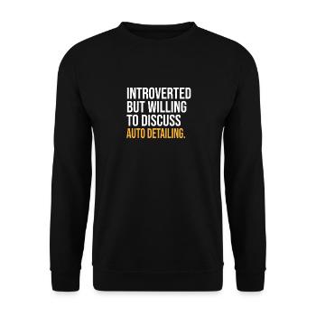 I PAUSED MY AUTO DETAILING TO BE HERE - Unisex Pullover - Schwarz - Vorne - Alina (178cm) & Michal (187cm)