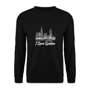 London - Unisex Sweatshirt - black - Front - Alina (178cm) & Michal (187cm)