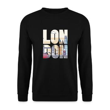 London - Unisex Pullover - Schwarz - Vorne - Alina (178cm) & Michal (187cm)