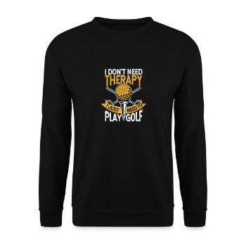 Ich brauche keine Therapie, ich muss nur Golf - Unisex Pullover - Schwarz - Vorne - Alina (178cm) & Michal (187cm)
