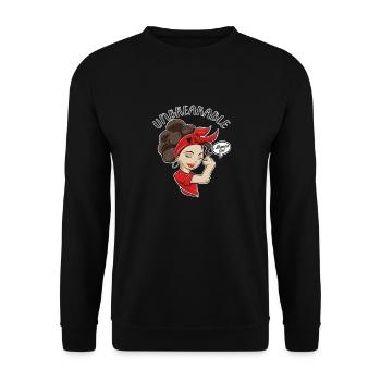 Albanian Girl Unbreakable I Albanian Heritage I - Unisex Pullover - Schwarz - Vorne - Alina (178cm) & Michal (187cm)