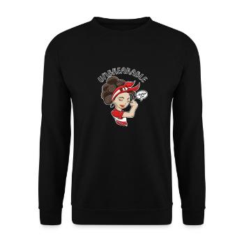Austrian Girl Unbreakable I Austrian Heritage I - Unisex Pullover - Schwarz - Vorne - Alina (178cm) & Michal (187cm)