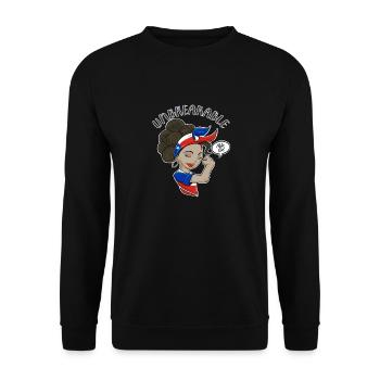 Chile Girl Unbreakable I Chile Heritage I Chile - Unisex Pullover - Schwarz - Vorne - Alina (178cm) & Michal (187cm)