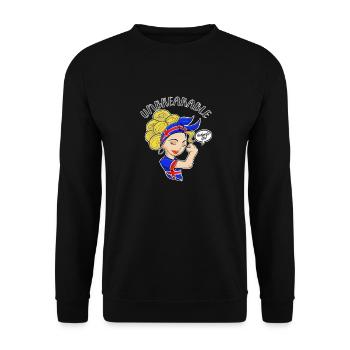 Fille islandaise incassable I Héritage islandais - Sweat-shirt Unisexe - noir - Devant - Alina (178cm) & Michal (187cm)