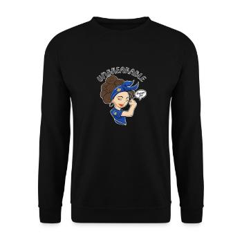 Kosovan Girl Unbreakable I Kosovan Heritage I - Unisex Sweatshirt - black - Front - Alina (178cm) & Michal (187cm)