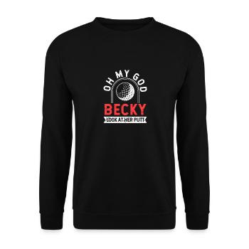 Drôle de golfeur de golf Oh mon dieu Beck - Sweat-shirt Unisexe - noir - Devant - Alina (178cm) & Michal (187cm)