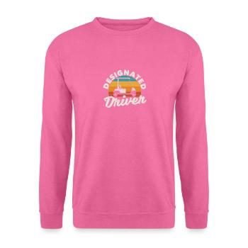 Bezeichneter Fahrer Lustiger Golfwagen Golfspieler - Unisex Pullover - Pink - Vorne