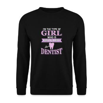 Je suis le type de fille drôle de dentiste T-Shirt - Sweat-shirt Unisexe - noir - Devant - Alina (178cm) & Michal (187cm)