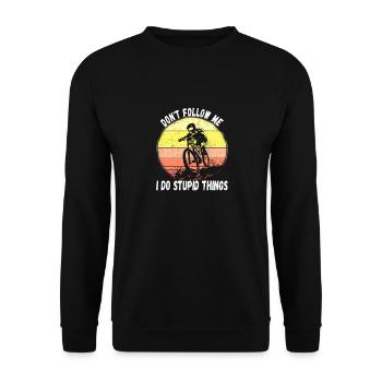 Ne me suivez pas, je fais des choses stupides en VTT - Sweat-shirt Unisexe - noir - Devant - Alina (178cm) & Michal (187cm)