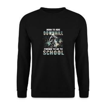 Vers la descente Né à l’école VTT forcé - Sweat-shirt Unisexe - noir - Devant - Alina (178cm) & Michal (187cm)