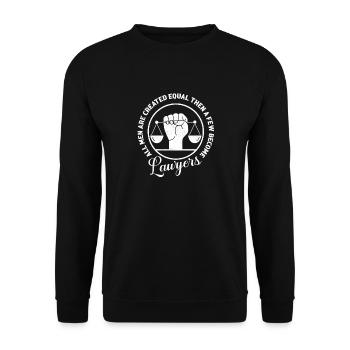 Tous les hommes sont créés égaux puis quelques-uns deviennent avocats - Sweat-shirt Unisexe - noir - Devant - Alina (178cm) & Michal (187cm)