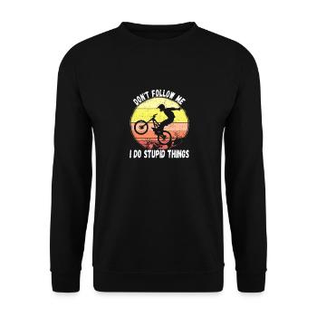 Ne me suivez pas, je fais des choses stupides en VTT - Sweat-shirt Unisexe - noir - Devant - Alina (178cm) & Michal (187cm)