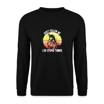 Ne me suivez pas, je fais des choses stupides en VTT - Sweat-shirt Unisexe - noir - Devant - Alina (178cm) & Michal (187cm)
